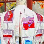 Socapri Fully Lined Blazer Jacket Top Red/Blue on Ivory size 44 Italian 8 us Blue Photo 6