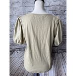 Madewell Womens Shirt L Green Eyelet Sleeve Short Sleeve Casual Cute Minimal Photo 2