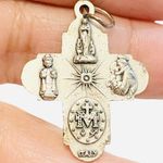 Italy Catholic 5 Way Protection Cross Five Way Religious Medal Lucky Charm #1410 Photo 2