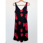 Vtg Jones NY‎ Womens Dress Size 10 Black Midi Floral 90s Coquette Goth Romantic Photo 1