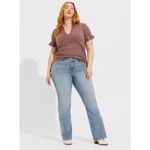 Torrid Vegan Cashmere V-Neck Ruffle Elbow Sleeve Pullover Sweater Size 6 6X 30 Photo 2