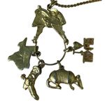 Unique Vintage Rare Vintage Texicana Pride Charm Necklace Western Southern Long Gold Chain Photo 5