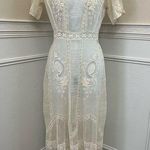 Antique Edwardian Embroidered Lace Tea Dress – 1900s Heirloom Bridal Gown Photo 0