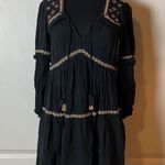 American Eagle  BLACK EMBROIDERED BOHO LONG SLEEVE MINI DRESS Photo 0