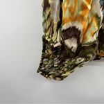 ZARA  Brown‎ & Green Boho Aztec Print Sheer Long Sleeve Button Down Shirt Size L Photo 4