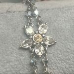 Brighton Vintage Flower of Dreams Floral Crystal Silver Tone Bracelet Retired Photo 2