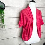 Maurice's Vibrant Pink Open-Front Short Sleeve Lightweight Cardigan Size Large Photo 2