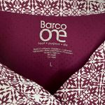 Barco Uniforms Women's Patterned Burgundy and White Scrub Top Red Size L Photo 2