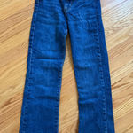 ZARA women’s baby blue high rise straight leg raw hem jeans size 2 EUC Photo 0