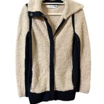 Anthropologie Sparrow Boucle Knit Color Block Wool Blend Sweater Jacket Sz S Black Photo 4