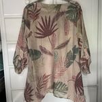 Indigo Soul  Natural Feather Palm Leaf Handkerchief Hem Tunic Photo 3