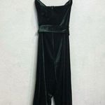 Lucy Paris  Green Alex Velvet Cropped Strapless Jumpsuit Sz M Photo 9