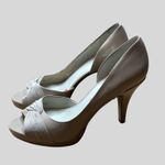 Nine West  Women's Peep Toe Stiletto Heels  Beige Size 10 Photo 4