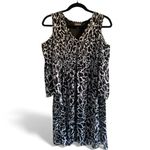 Ninety Black and White Patterned Cold Shoulder Dress Photo 1