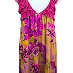 Free People Floral Velvet and Mesh Ruffle Mini Dress Small Photo 0