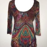 Trina Turk Silk Top Colorful Mosaic Wearable Art To Wear Bright Maximalist Chic Photo 0