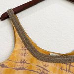 Tangerine Double Scoop Neck Beaded 100% Silk Top S Photo 9