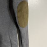 Cabela's  100% Lambs Wool Leather Elbow Patch Cardigan Size Small Gray Shawl Neck Photo 13