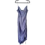 Lulus NWOT Sophisticated Sight Periwinkle Satin Jacquard Cowl Midi Dress XXL Photo 3