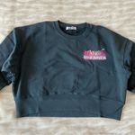 Free People Black Neon Yellow Green Pink Records Streetwear Crop Sweatshirt Photo 23