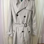 Gap Womens Trench Coat M Medium Blue Cotton Coat Photo 1