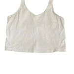 White Cropped Boxy Sporty Yoga Womens VNeck Tank Top Sz S Photo 1