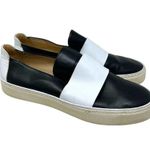 Stuart Weitzman  Leather Colorblock‎ Slip-on Sneakers Black White Size 8.5 Photo 0