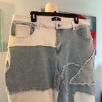 Ashley Stewart New  Womens Blue Denim Soft STRETCH Patchwork Jeans  Plus Size 18 Photo 1