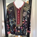 Johnny Was  BIYA MISHTI Folk Embroidered Black Tunic Photo 4