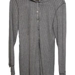 Abercrombie & Fitch  Sleepwear Grey Sherpa Button-Up Cardigan Sweater Size Large Photo 0