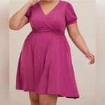 Torrid NWT  Mini Studio‎ Knit Surplice Dress  Boysonberry Size 1 Photo 2