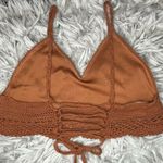 Earthbound festival crochet knit burnt rust orange boho top women’s size medium Photo 3