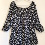 Dazy Black Floral Smock Long Sleeves Dress US Large Photo 0
