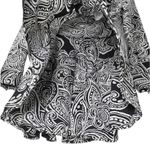 ZARA Cotton Floral Button Up Collared Long Sleeve Mini Dress In Black/White Photo 5