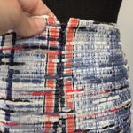 WORTH New York Women's Pencil Straight Skirt Size 6 Tweed Fringe Americana Blue Photo 4