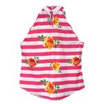 NY&C Pink White Striped Tank Top Attached Neck Tie Bow Womens Size XL NWT Photo 7