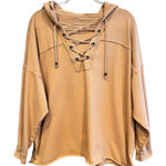 Aerie Lace Up Hoodie Peach/Beige Size M Photo 0