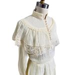 VTG 1970s Ivory Gauze Lace Blouse + Skirt Set Gunne Sax Style Romantic Sz M 11 Photo 2