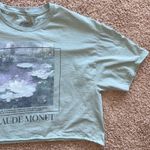 Trust the Universe Green Monet Artwork‎ Quote Cropped Graphic Crewneck Tshirt L Size L Photo 2
