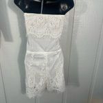 Deja Vu White Islet Brocade Lace Sleeveless Romper Size Large EUC Photo 4