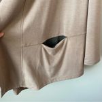 LOGO By Lori Goldstein LOGO Lounge Faux Suede Hem Open Front Cardigan Taupe Beige L‎ Photo 2