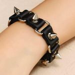 Unisex Spike Decor Leather Bracelet Photo 0
