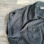 Harley Davidson Flirt Black Cap Sleeve Epaulets Waist Collar Blouse Top Womens M Size M Photo 7