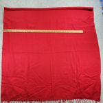 VINTAGE Company C Throw 44"W x 86" Red Pure Wool Knit Hand Twisted Fringe Photo 5