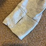 Terez  Women’s Grey Zip-up Hooded Sweatshirt with Rainbow Stitched Side Slits Photo 3