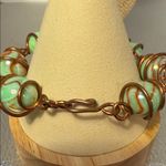 Artisan Copper and Mint Swirl Bracelet Brown Photo 4