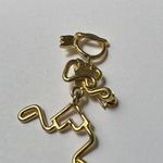 Signed KKIED Gold Tone Brooch Pin Athlete / Lady Running Hinged Swinging Legs Photo 4