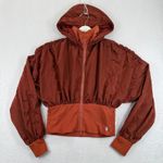 FP Free People Movement Start Me Up Hoodie Cropped Jacket Rust Orange M Brown Size M Photo 0
