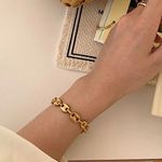 Gold Chain Bracelet Gold Bracelet Thick Chain Bracelet Photo 5