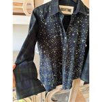 Libertine "Longfellow's Light of Stars" Crystal Embellished Shirt in Tartan Flan Blue Photo 4